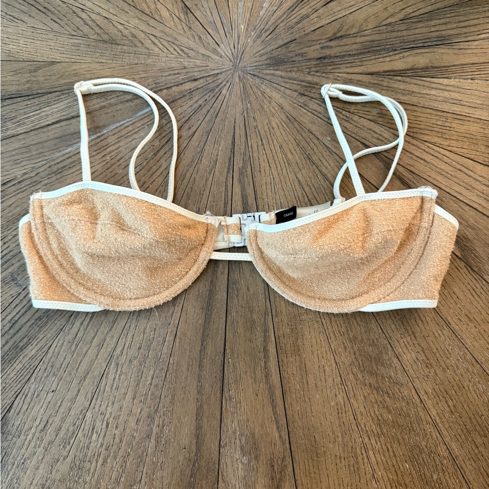 Triangl Swimwear Cream and Tan Balconette Bra